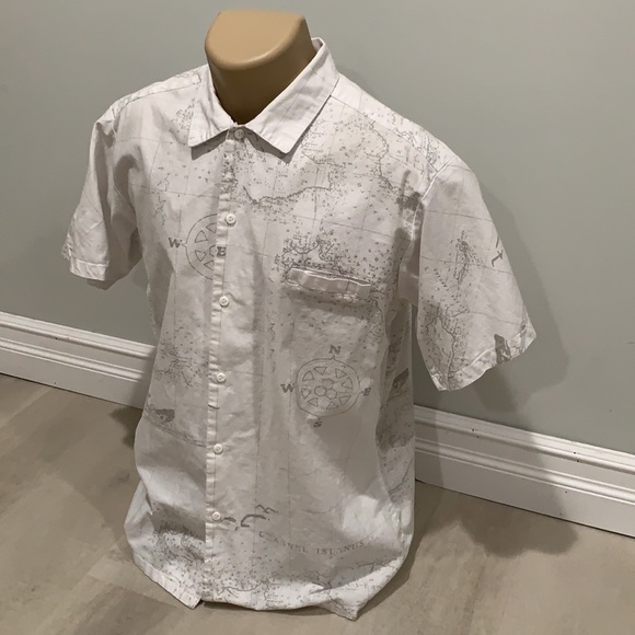 AL MERRICK Nautical Button Down T Shirt White Lgr - Picture 2 of 8